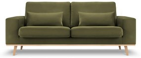 Canapea Tugela cu 2 locuri si tapiterie din catifea, verde