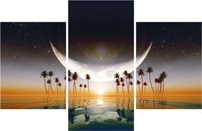 Tablou- Luna deasupra palmierilor (90x60 cm)
