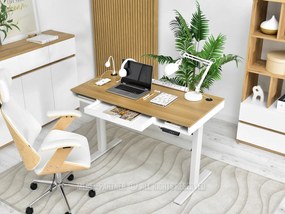 Masă PC Osto 120 (stejar alb + alb). 1109813