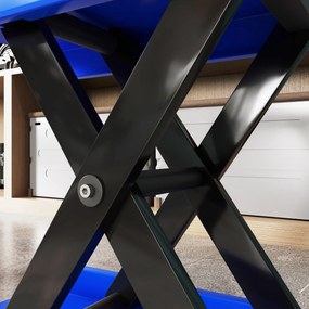 DURHAND Suport pentru Ridicarea Motocicletelor și Bicicletelor Antiderapant max 500 kg cu Înălțime Reglabilă, Suport Pliabil din Metal și Cauciuc, pentru Garaj, 41,5x23,5x10-37 cm, Albastru și Negru | Aosom Romania