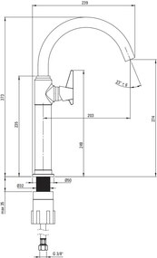 🚰 Baterie înaltă pentru chiuvetă TEMISTO – Finisaj Alamă – Cod BQT_M20K