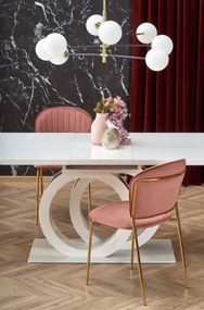 Set masa extensibila Galardo + 6 scaune K499 velvet roz