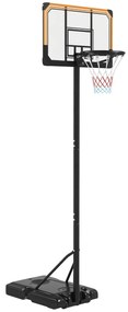 SPORTNOW Cos pentru baschet cu inaltime reglabila, 182-213 cm, Negru