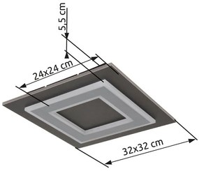 Plafoniera LED design decorativ JAYDEN 32x32cm