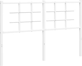 vidaXL Tăblie de pat de schimb metalică, alb, 135 cm