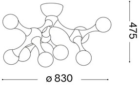 Lustră LED aplicată Ideal Lux NODINO 9xG9/3W/230V crom lucios/alb