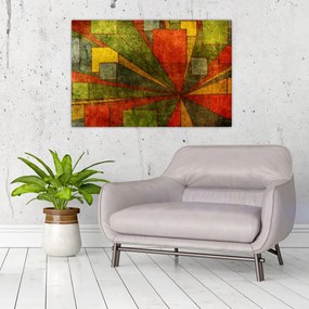 Tablou cu abstracție geometrică (90x60 cm)