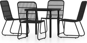 vidaXL Set de servit masa pentru grădină, 5 piese, negru