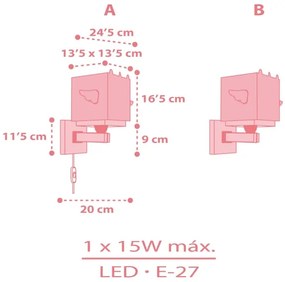 Aplică pentru copii LITTLE UNICORN 1xE27/15W/230V Dalber 64599