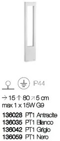 Stalp modern de exterior cu protectie IP44 VEGA PT1 alb 136035