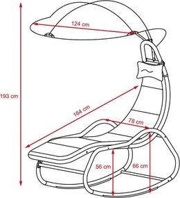 Șezlong relaxant de grădină / balansoar Avenberg SIENA - gri