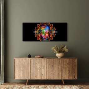 Tablou - Bustul lui Buddha în culori neon (120x50 cm)