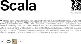 Lustra, Pendul LED cu sticla canelata Scala alb
