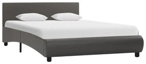 285494 vidaXL Cadru de pat cu LED, gri, 120 x 200 cm, piele ecologică