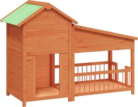 vidaXL Cușcă de câine, maro miere, 143x60,5x109 cm, lemn masiv de pin