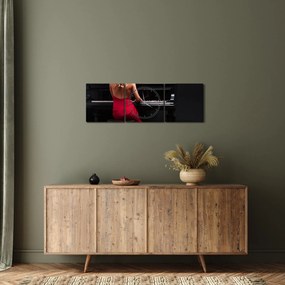 Tablou - Femeia cântând la pian (cu ceas) (90x30 cm)