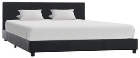 Cadru de pat, negru, 140x200 cm, piele ecologica Negru, 140 x 200 cm