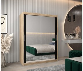 Dulap de haine 150 cm Toki 3 (stejar sonoma + negru mat). 1065081