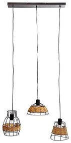 Lustră pe cablu TUNIS 4xE27/40W/230V negru/maro