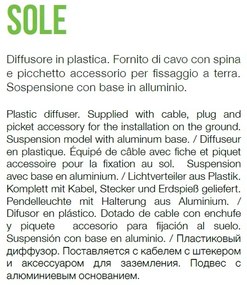 Corp iluminat exterior IP44, diametru 50cm, SOLE PT1 BIG 191614