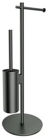 Suport hartie freestanding cu spatiu pentru perie grafit Omnires Modern Project