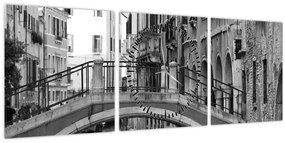 Tablou - Vedere din Veneția (cu ceas) (90x30 cm)
