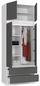 Suprastructură pentru dulap Sashka (Alb + grafit gri). 1070867