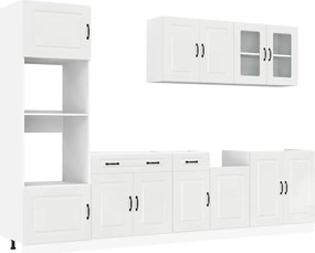 vidaXL Set dulap de bucătărie 7 piese „Kalmar” alb lucios Lemn