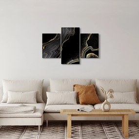 Tablou - Marmură negru - auriu (90x60 cm)