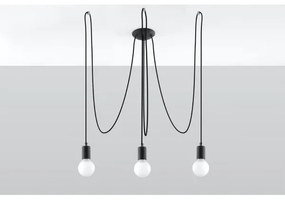 Lustră pe cablu EDISON 3 3xE27/60W/230V negru