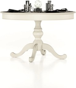 Masă lemn masiv Dining Seraphia Rotundă Pliabilă 130 x 79 cm - Vanilla