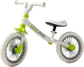 Bicicleta de echilibru 12 inch fara pedale, NBW, sezut reglabil si roti din spuma EVA, 2-5 ani, Alba