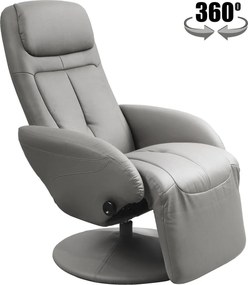 Fotoliu OPTIMA, gri, piele ecologica/PVC, 77x80/139x84/101 cm