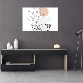 Tablou - Linie de artă flori N⁰3 (90x60 cm)