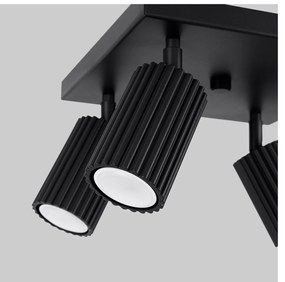 Spot negru din metal ø 6,5 cm Gleam – Sollux