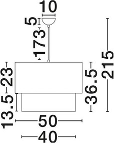 Lustra suspendata cu abajur din in KAREN 50cm