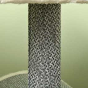 PawHut Copac zgâriat Katzenbaum, 1 cuib pentru pisici, 2 zone de odihnă, 60 cm x 40 cm x 104 cm, Gri + Natural | Aosom Romania