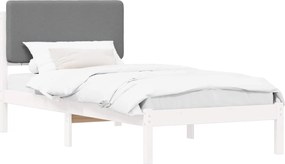 vidaXL Cadru de pat cu tăblie tapițată Gri deschis 75 x 190 cm