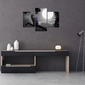 Tablou - Bufniță de noapte, bufniță mov (90x60 cm)