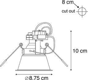 Spot încastrat inteligent alb, incl. WiFi GU10 reglabil - Alloy