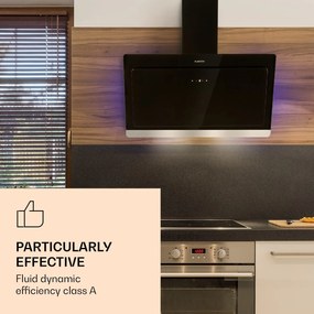 Klarstein Aurora Eco 90, hotă, 90 cm, de perete, 550 m³/h, A+, control tactil, neagra