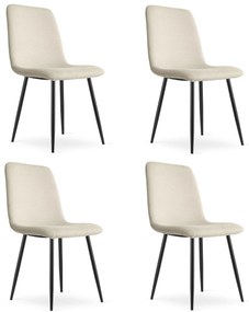 Set 4 Scaune Bucatarie/Dining  Raymon Material Textil Bej