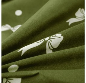 Lenjerie de pat din microfibra de flanel WHITE BOW verde Dimensiune lenjerie de pat: 70 x 90 cm | 140 x 220 cm