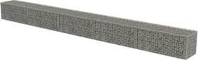 vidaXL Gabion perete cu capace, 600 x 50 x 50 cm, oțel galvanizat