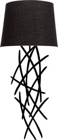 Lampa perete ASAF-6984, negru, metal/material textil, 28x15x72 cm