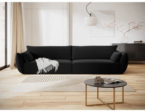Canapea neagră cu tapițerie din catifea 248 cm Vanda – Mazzini Sofas