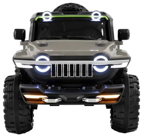 Masinuta Electrica cu acumulator pentru copii NOVOKIDS™ Thangra Jeep 4X4, 2 locuri, Max 30 kg, Cu faruri luminoase , 4 motoare, 3 Viteze, Lungime 140