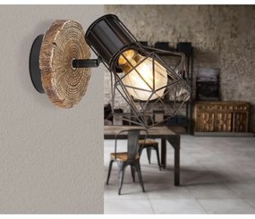 Aplica de perete design industrial PRISKA negru