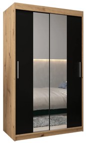 Dulap de haine 120 cm Toki 1 (stejar artisan + negru mat). 1064896