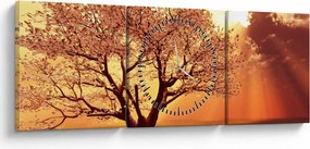 Tablou cu razele lui Dumnezeu (cu ceas) (90x30 cm)